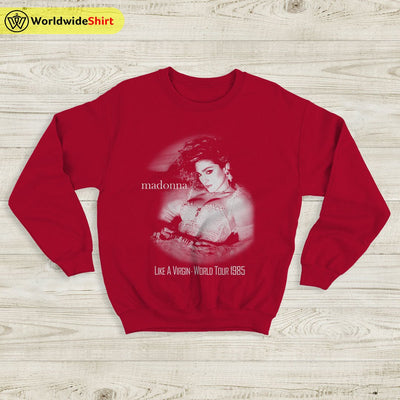 Madonna Like a Virgin 90's Vintage Sweatshirt Madonna Shirt Music Shirt - WorldWideShirt