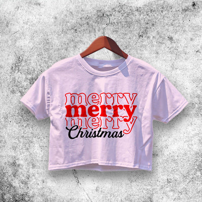 Merry Christmas Crop Top Christmas Shirt Aesthetic Y2K Shirt - WorldWideShirt