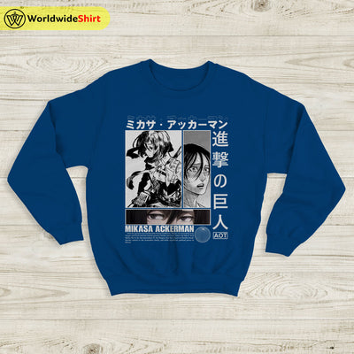 Mikasa Ackerman AOT Sweatshirt Attack On Titan Shirt Shingeki no Kyojin Shirt