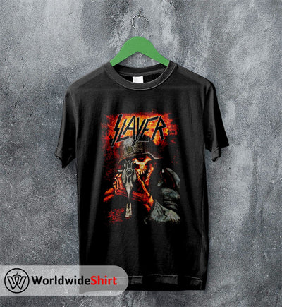 Slayer Band Vintage Tour Poster T-shirt Slayer Band Shirt Metal Band - WorldWideShirt