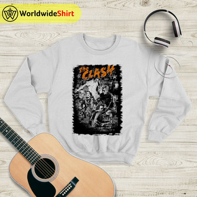 The Clash Vintage Tour 90's Sweatshirt The Clash Shirt Band Shirt - WorldWideShirt