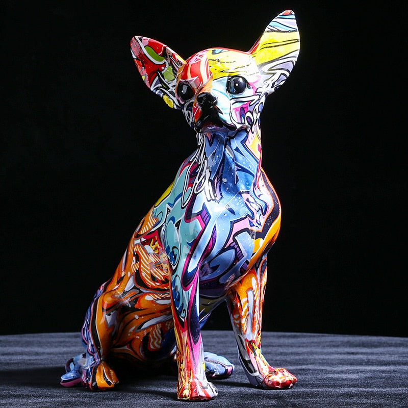 Creative Color Chihuahua Dog Statue Simple Living Room Ornaments Home –  SUYOBO