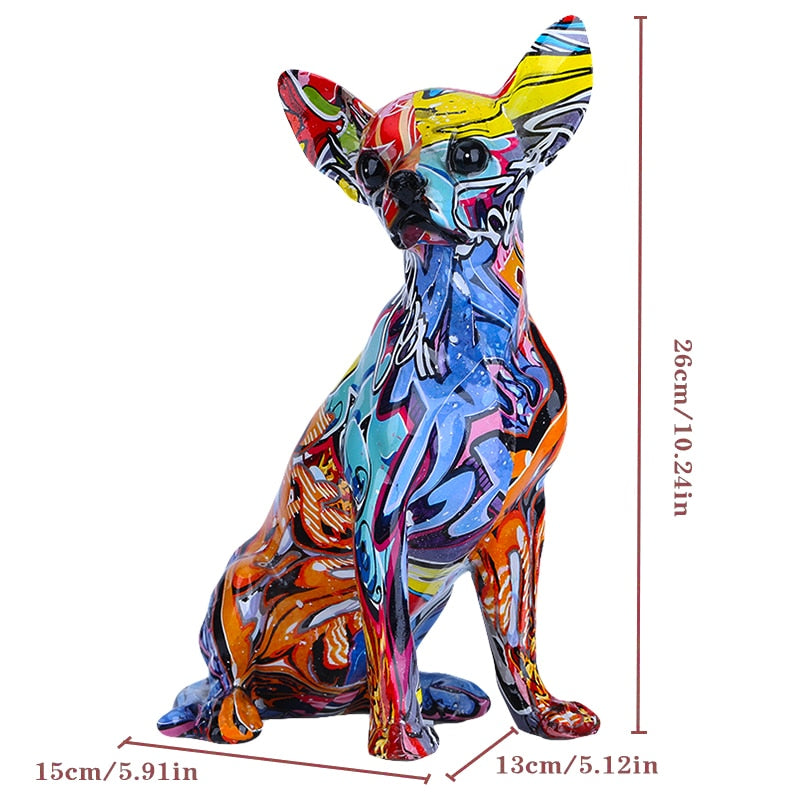 Creative Color Chihuahua Dog Statue Simple Living Room Ornaments Home –  SUYOBO