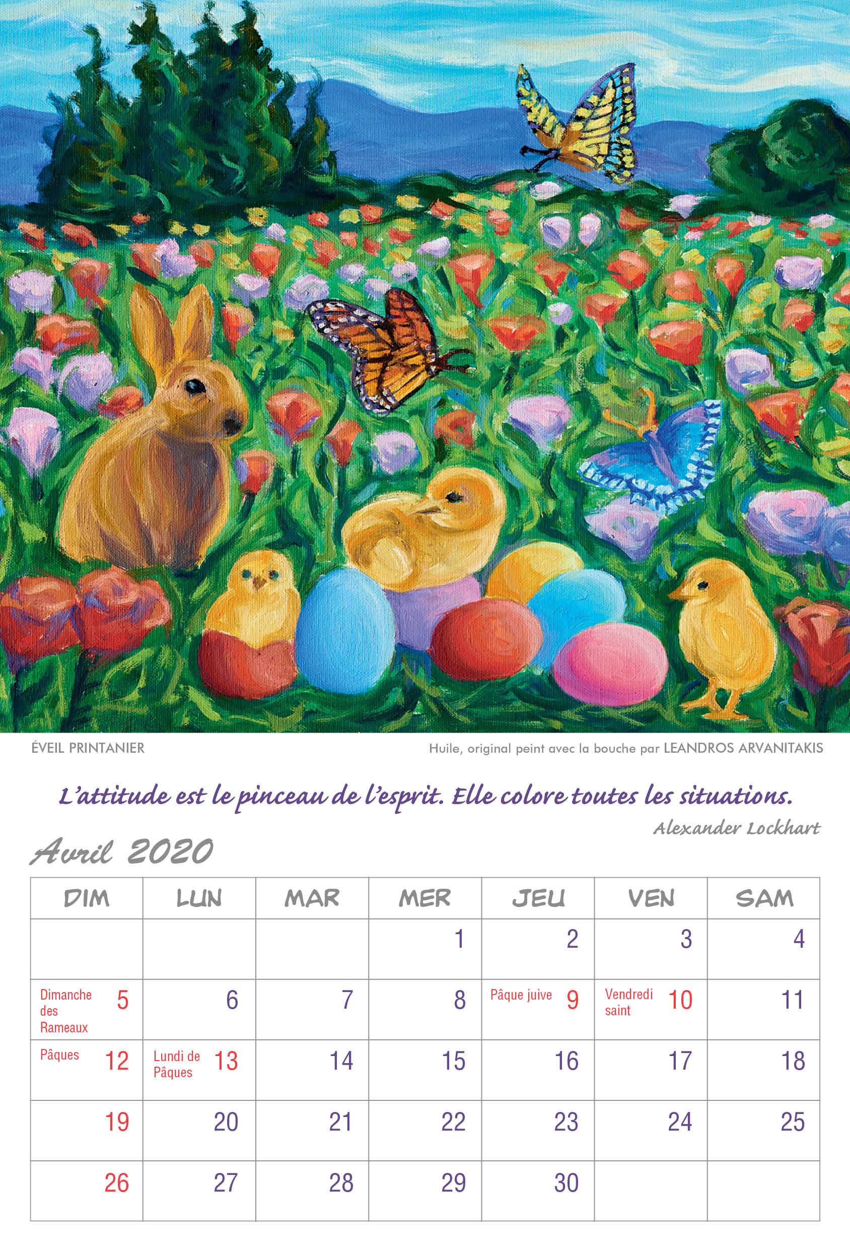 Calendrier artistique 2020 – APBP Canada