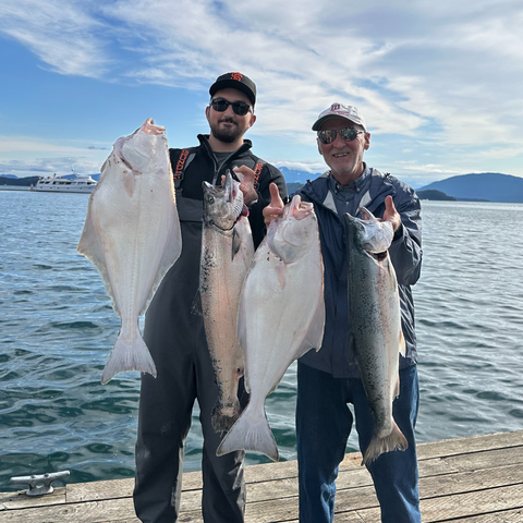 Darrold and his grandson fishing