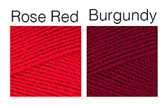 Rose Red and Burgundy Yarn Colours