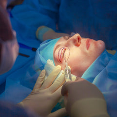 Blepharoplasty surgery on a woman 