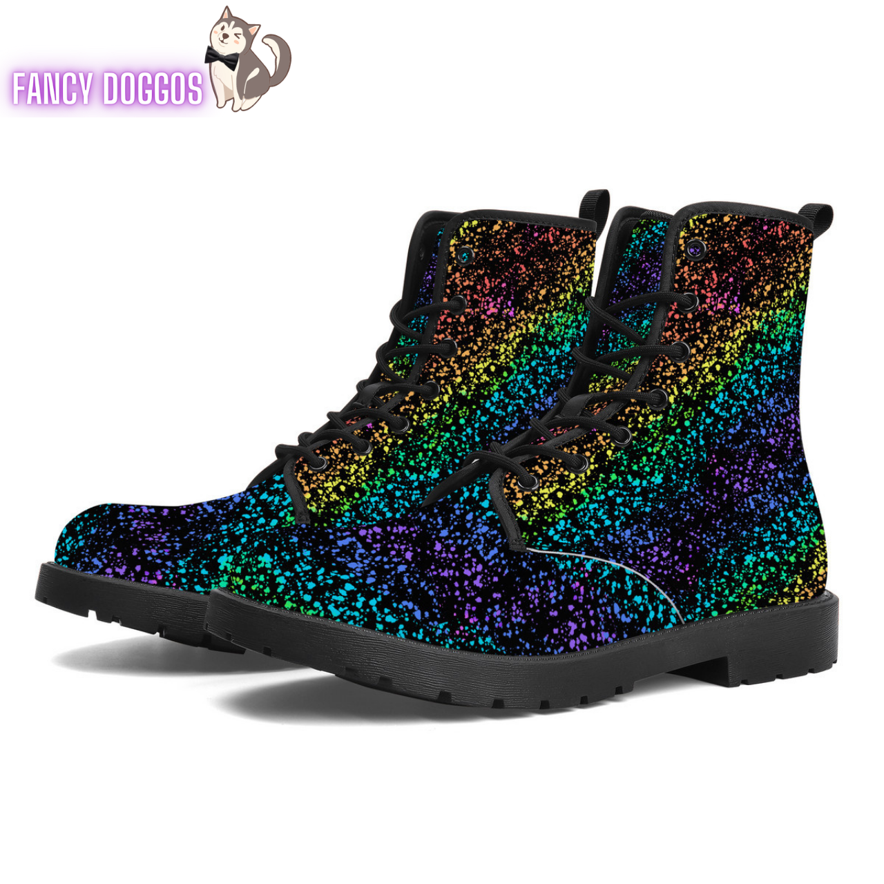 rainbow leather boots