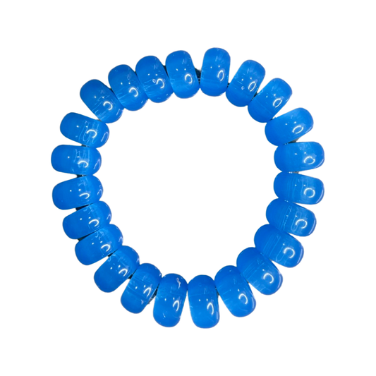 Blue Y2K Bracelet With Iridescent Spacer Beads 