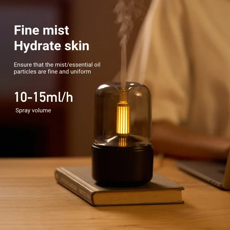 Candlelight Fire Flame Aromatherapy Essential Oil Fragrance Diffuser Electric USB Aroma Diffuser Mini Ultrasonic Air Humidifier