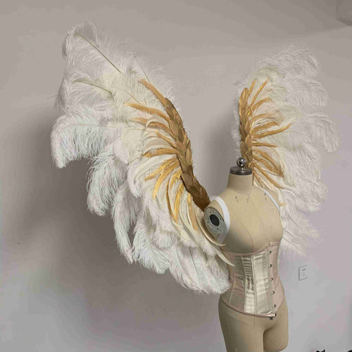 Royal Gold Wings From Goose Feathers Handmade Cosplay Photography Costume