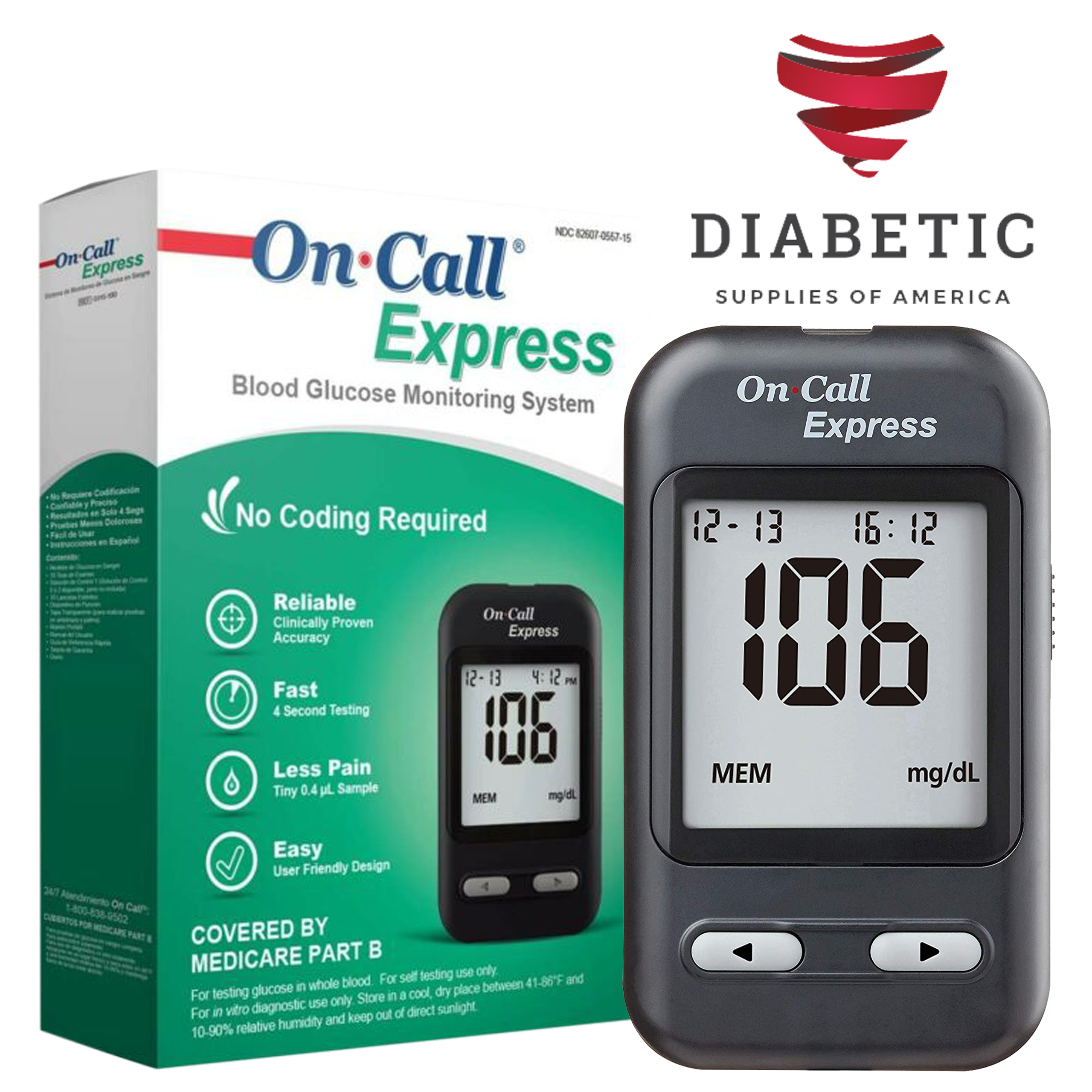 on call express blood glucose meter