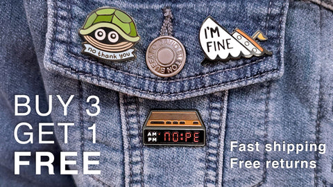 Buy 3 Get 1 Free on Enamel Pins