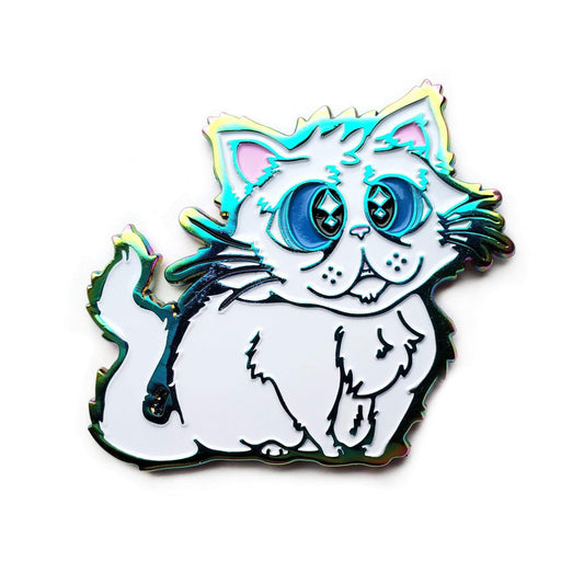 3 Cats in a Trench Coat Enamel Pin - Home