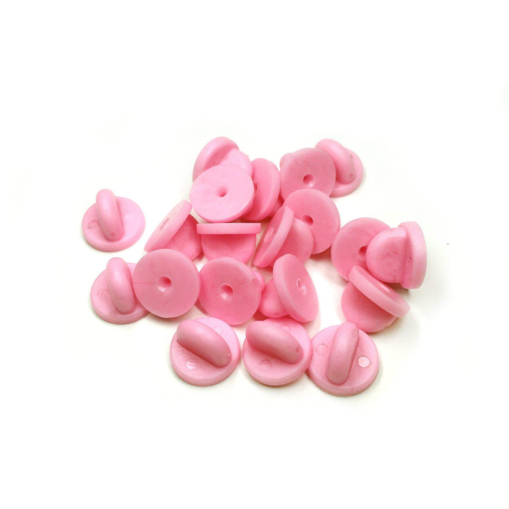 Pink Rubber Pin Backs - 20 Pack – Kolorspun