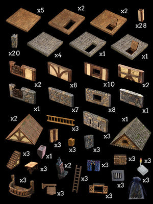 Village Set (Unpainted) - Dwarven Forge