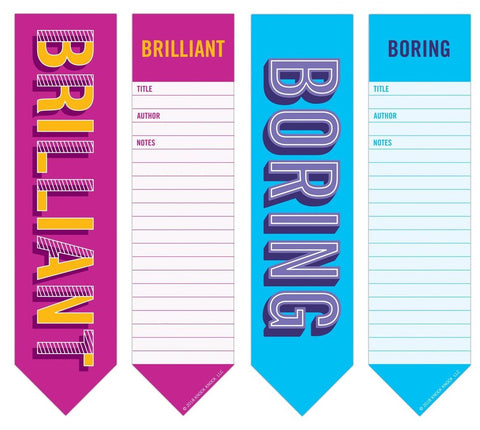 Brilliant and Boring 2-in-1 Bookmark Pads in Pink and Blue