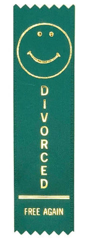 Divorced Free Again Award Ribbon on Gift Card