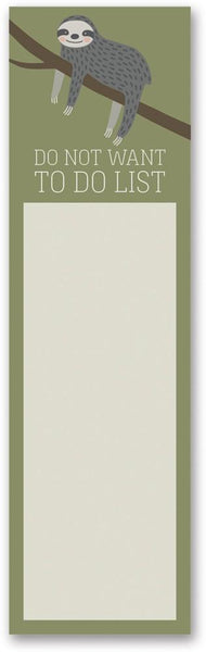 Do Not Want To Do List Sloth Magnetic Sticky Notepad in Mossy Green - $3.95