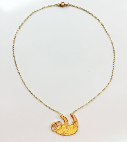 Golden Sloth Necklace - $8.95