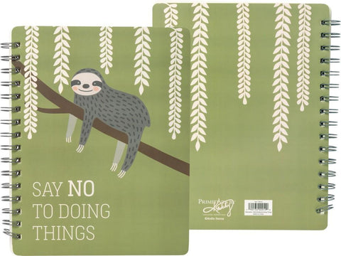 Say No To Doing Things Sloth Spiral Notebook in Mossy Green - $9.95