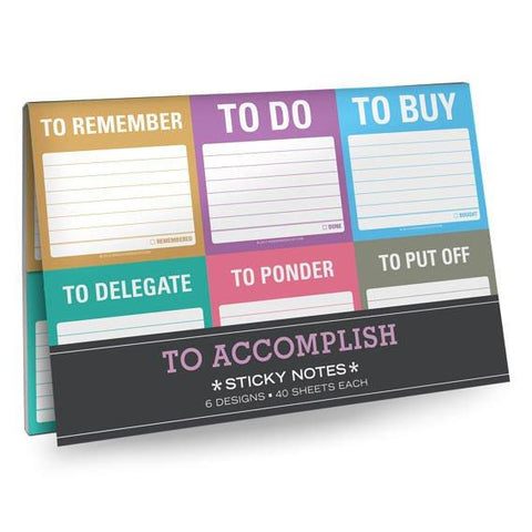 To Accomplish Sticky Notes Packet in 6 Gorgeous Colors