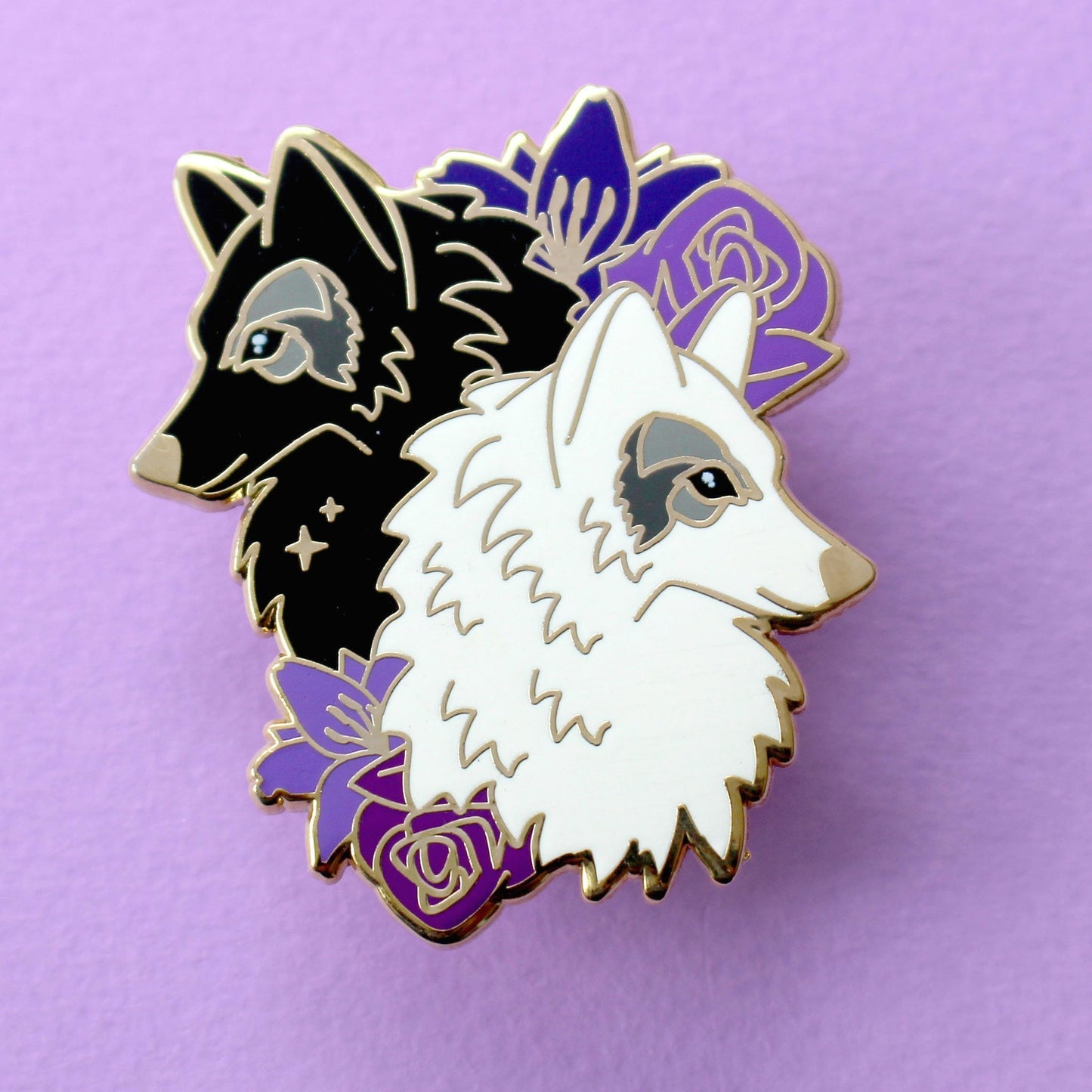 Two Wolves Enamel Pin Artist Designed Hard Enamel Pin The Bullish Store