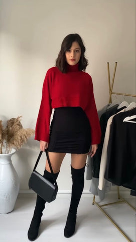 Mini Skirt Outfits Ideas : sweater