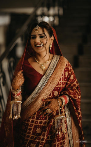 bandhani saree designs for wedding