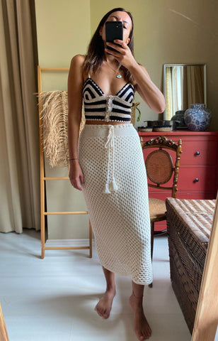 Skirts and tops designs  : maxi skirt crochet top