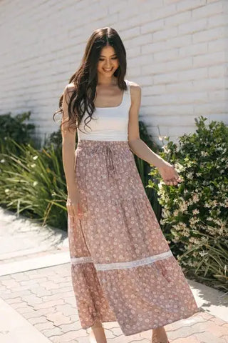 Skirts and tops designs : chiffon skirt with tank top
