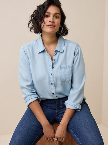 shirt on blue jeans : chambray