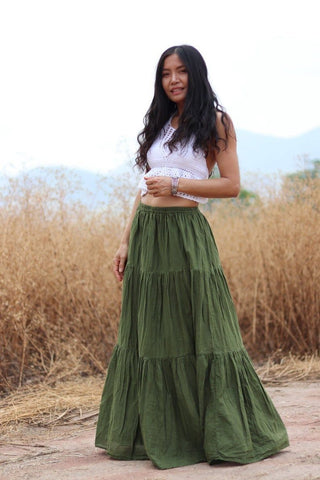 Green shades : maxi skirt