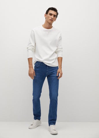 Men fashion ideas: denim white tshirt