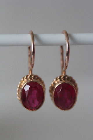 gold earrings ruby