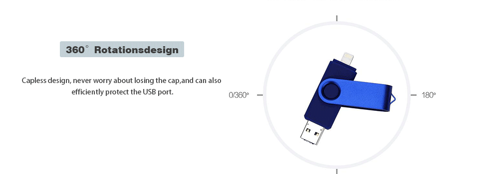 2 in 1 USB OTG Flash Drive Dual Port Memory Stick External Storage
