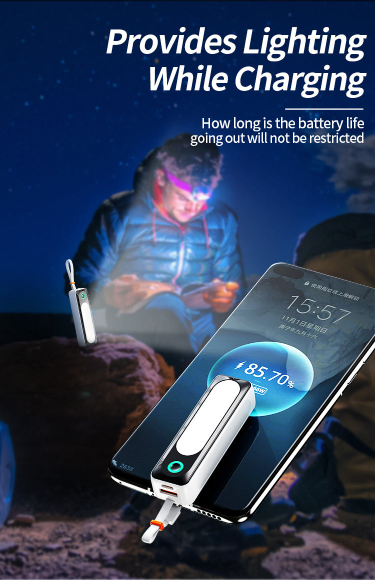 Small Portable Charger Power Bank Built-in Night Light