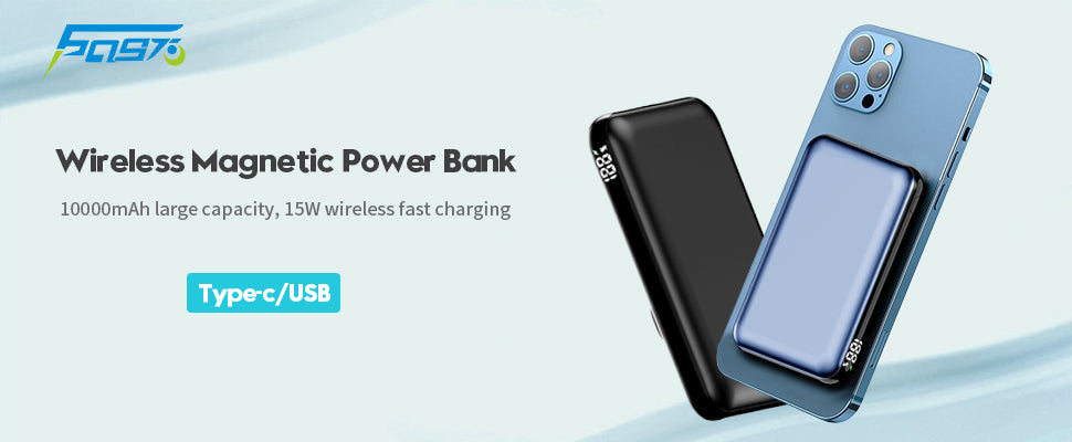 magnetic power bank wireless charger portable batterie externe