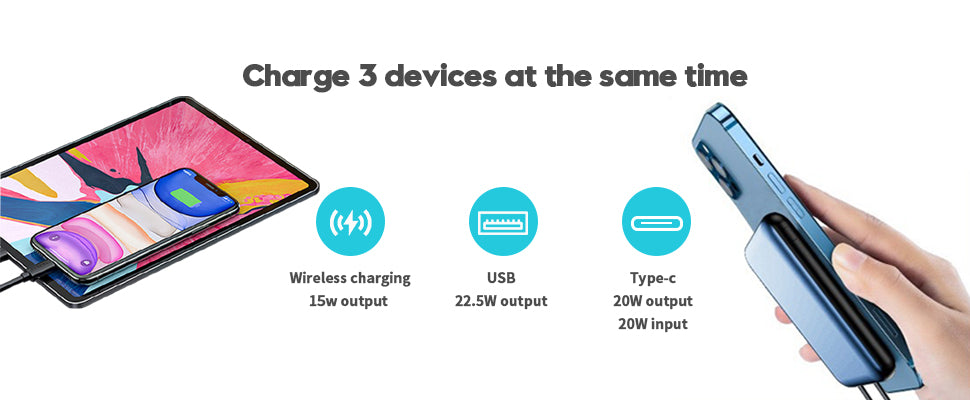 magnetic power bank wireless charger portable batterie externe