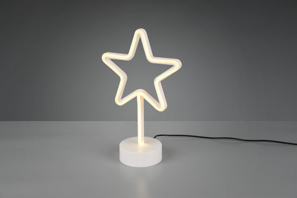 Lampada Led da Tavolo, "Star", Plastica, Bianco, 20x8x29cm