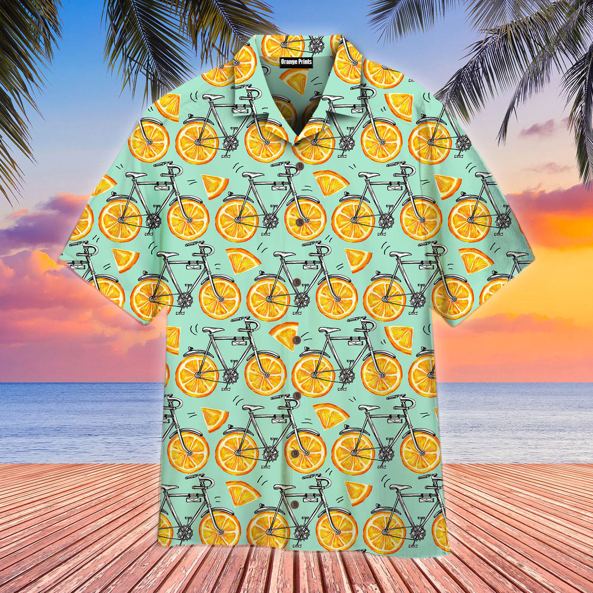 Bicycles With Orange Wheels Hawaiian Shirt | For Men & Women | HW2393 ...