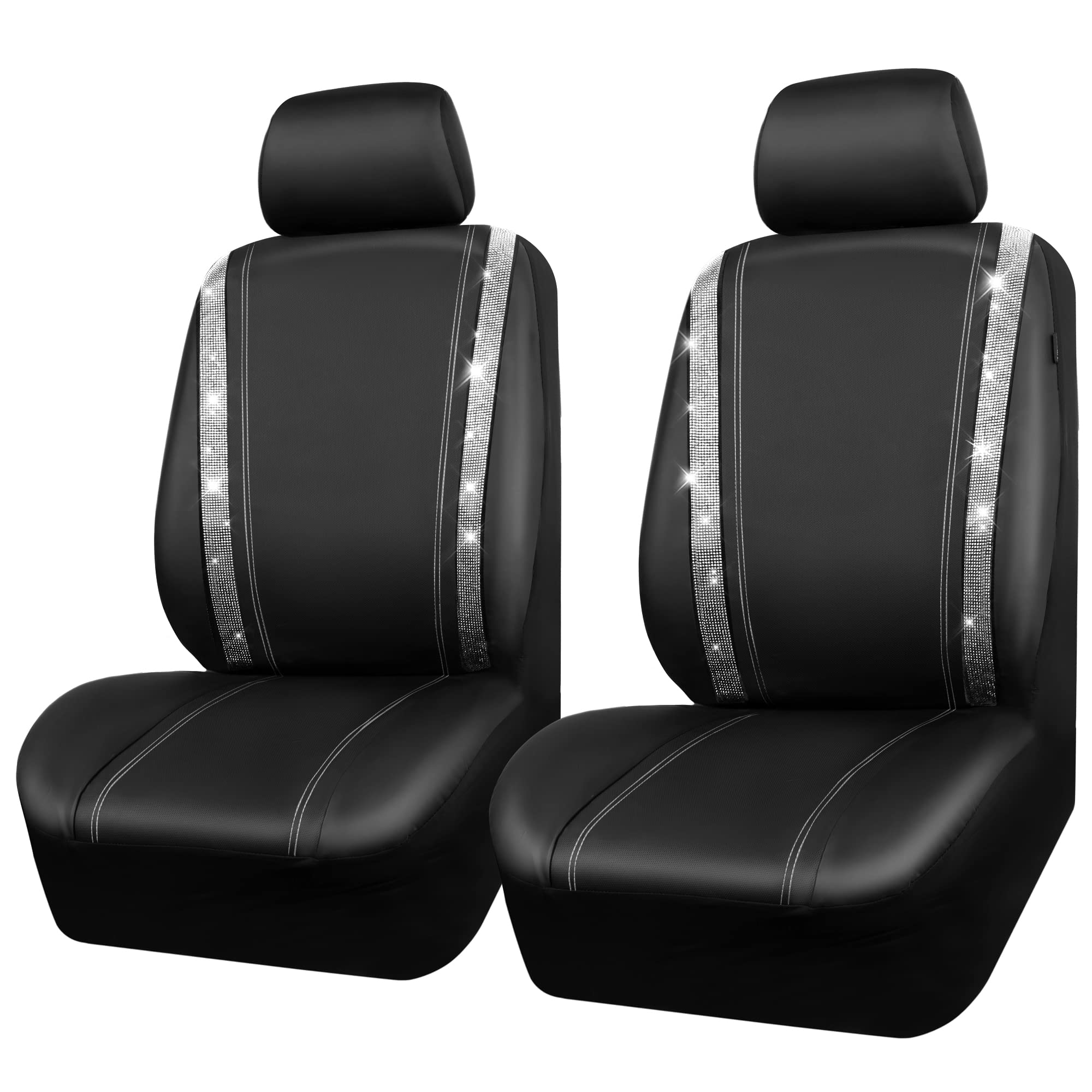 公式の CAR PASS 6PCS Elegance Universal Two Front Car Seat Covers Set，Foam Ba  車、バイク、自転車