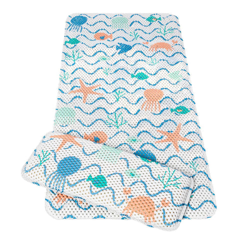 Clevamama Extra Long Baby Bath Mat & Kneeler Under the Sea