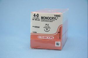 JNJ Y494G Suture résorbable Monocryl®, polyglecaprone 25 P-3 TAILLE 4 18 PO Bte/12