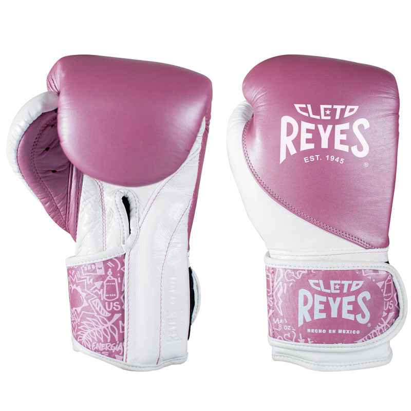 Guantes Boxeo Cleto Reyes, Profesionales, Velcro, Kick Boxing, Muay Thai, 12  oz., Rosa