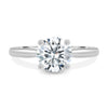 Noelle - 4 Claw Cathedral Round Solitaire - 18k White Gold