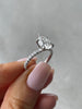 Brynlee - 5 Claw Pear Solitaire with 2/3 pave band Lifestyle Image