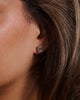 Kara - Emerald Bezel Earrings Lifestyle Image