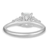 Cataleya - 4 Claw Elongated Cushion with Accent Stones - 18k White Gold
