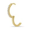 Goldie - Diamond Set Huggie Hoop Earrings - 14k Yellow Gold